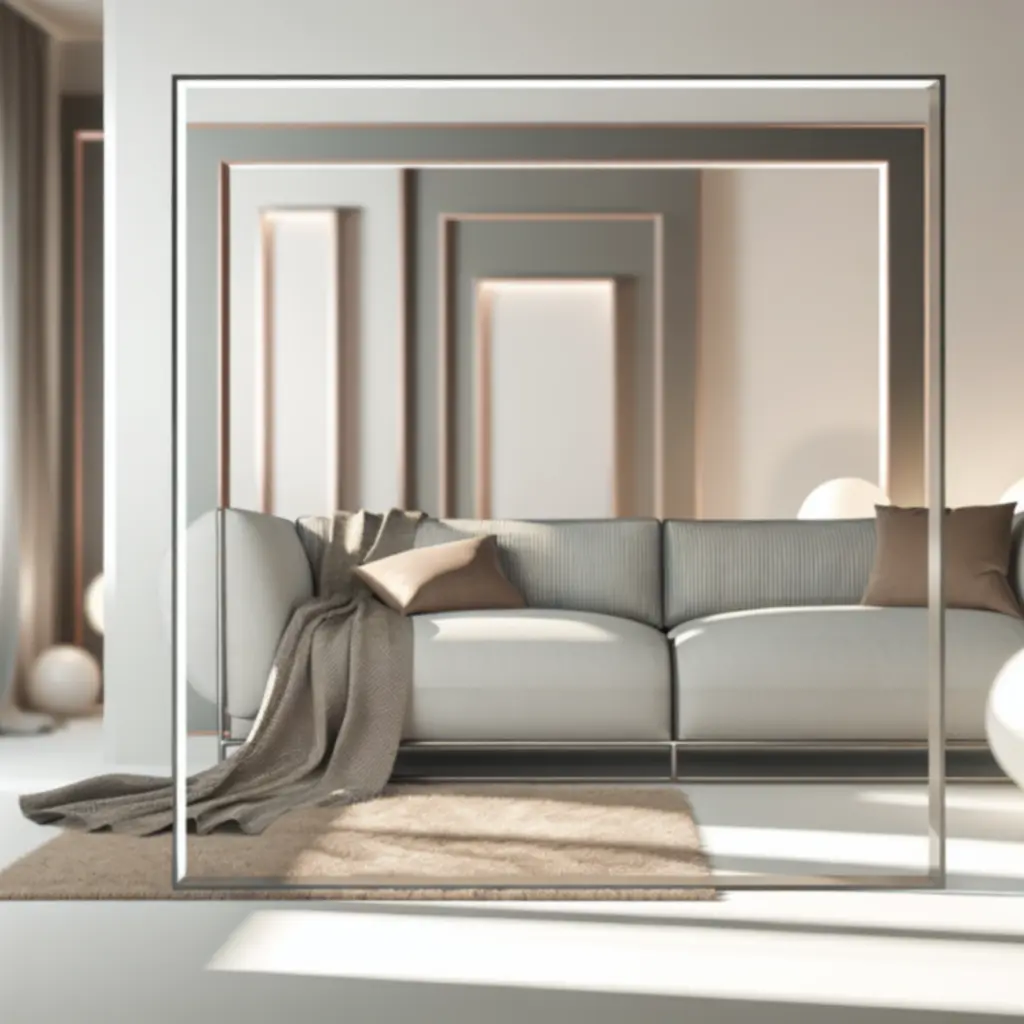 Przytulny koc rozłożony na sofie w nowoczesnym, ciepłym wnętrzu