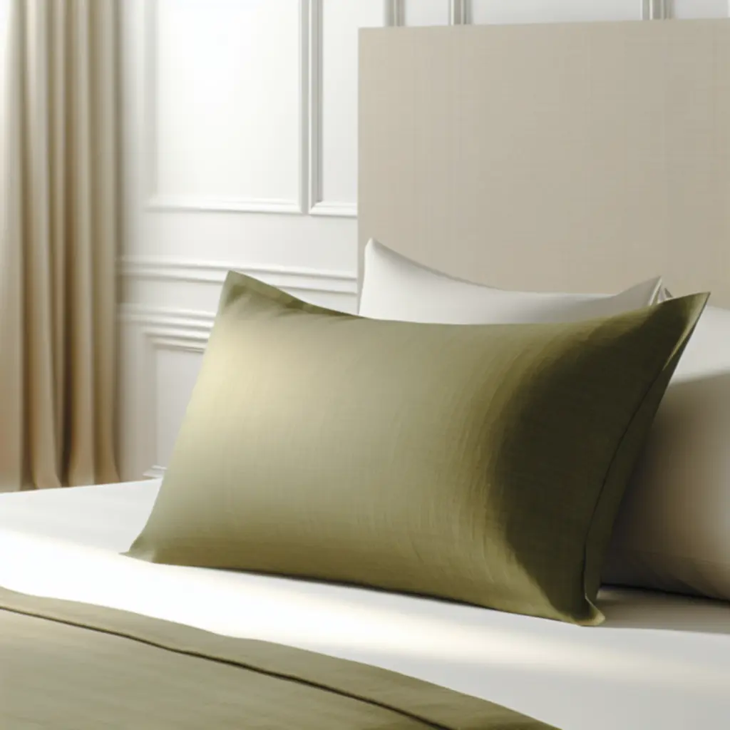 Lniana poszewka w kolorze oliwkowym