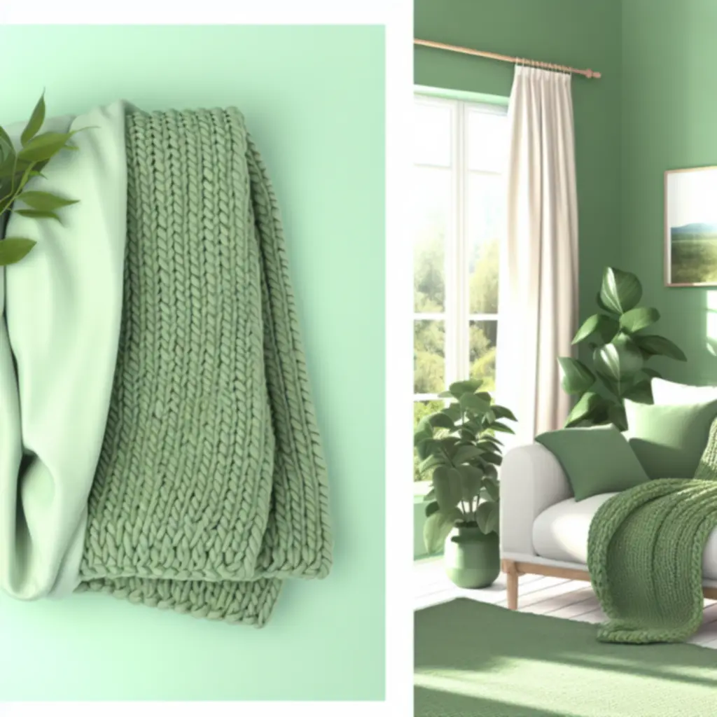 Pled Cozy Knit 130x170 z organicznej bawełny w odcieniu zielonym