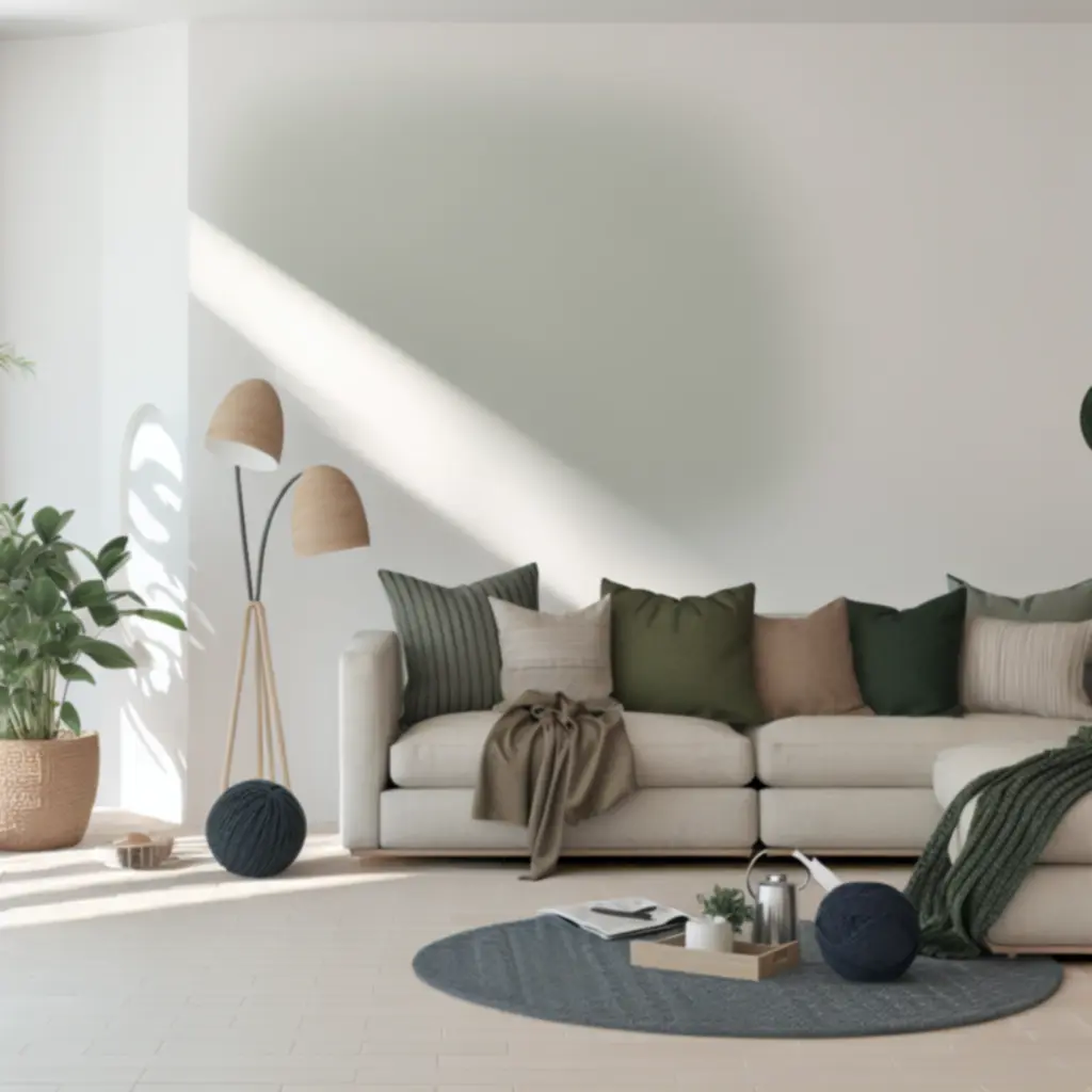 Aranżacja salonu z pledem, poduszkami i kocem PillowDay w przytulnej tonacji