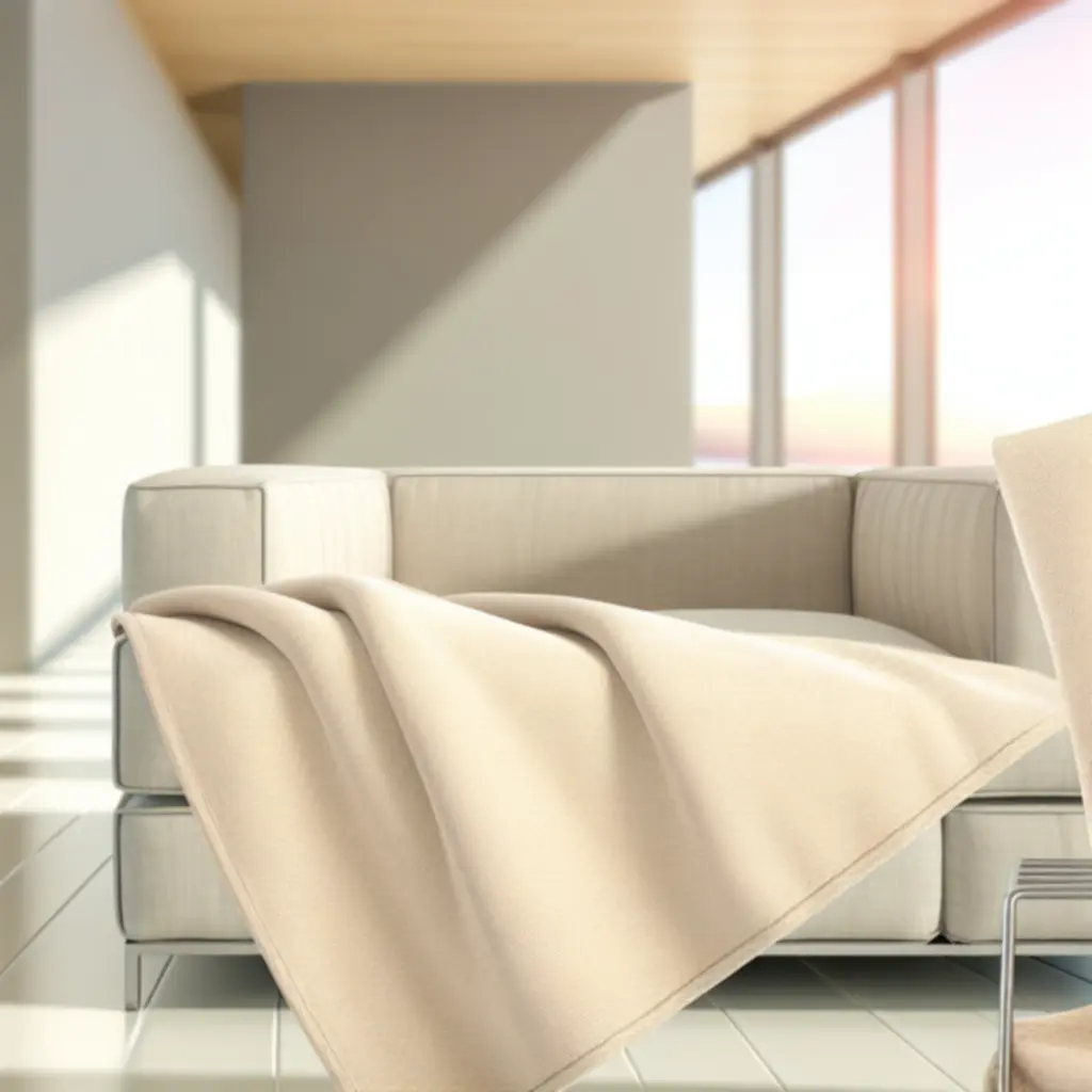 Pled z bawełny organicznej w kolorze piaskowym