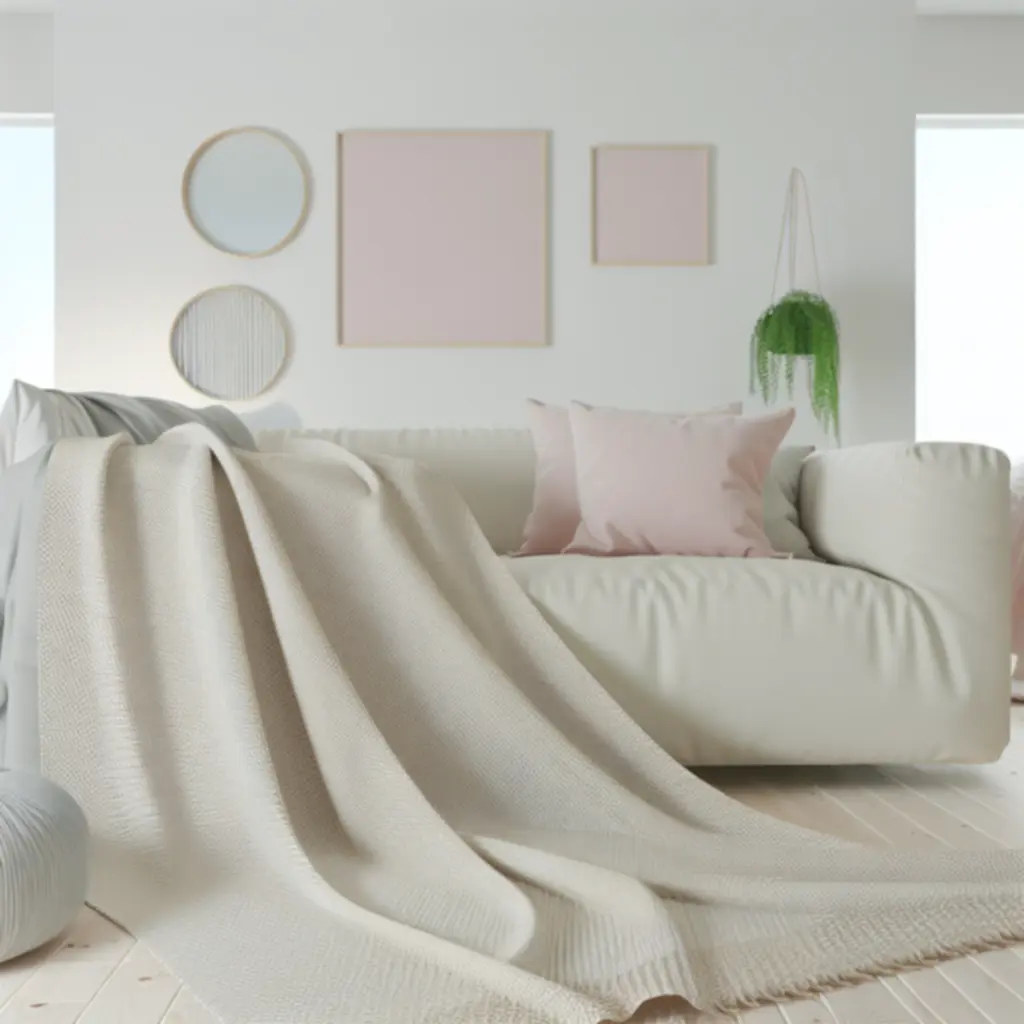 Jasny pled bambusowy o gładkim splocie