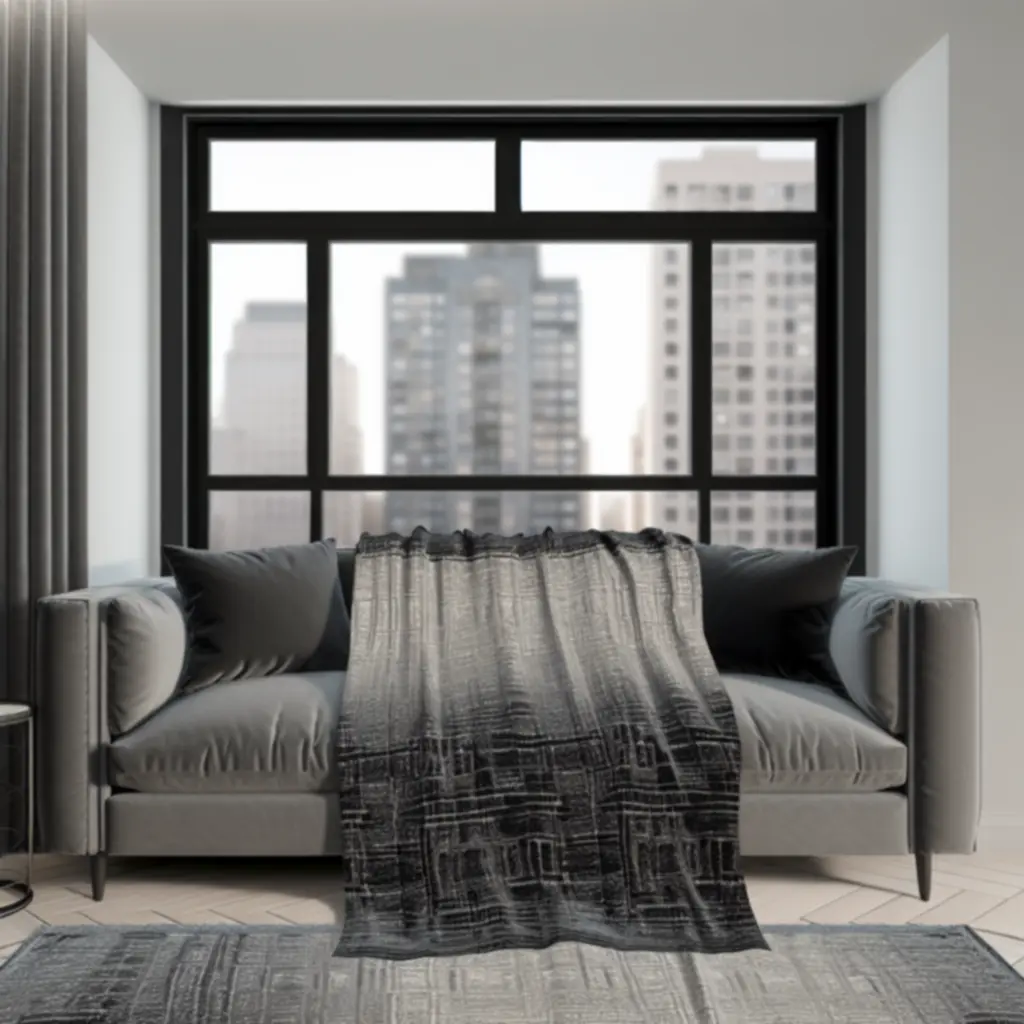 Antracytowy pled z włókien z recyklingu